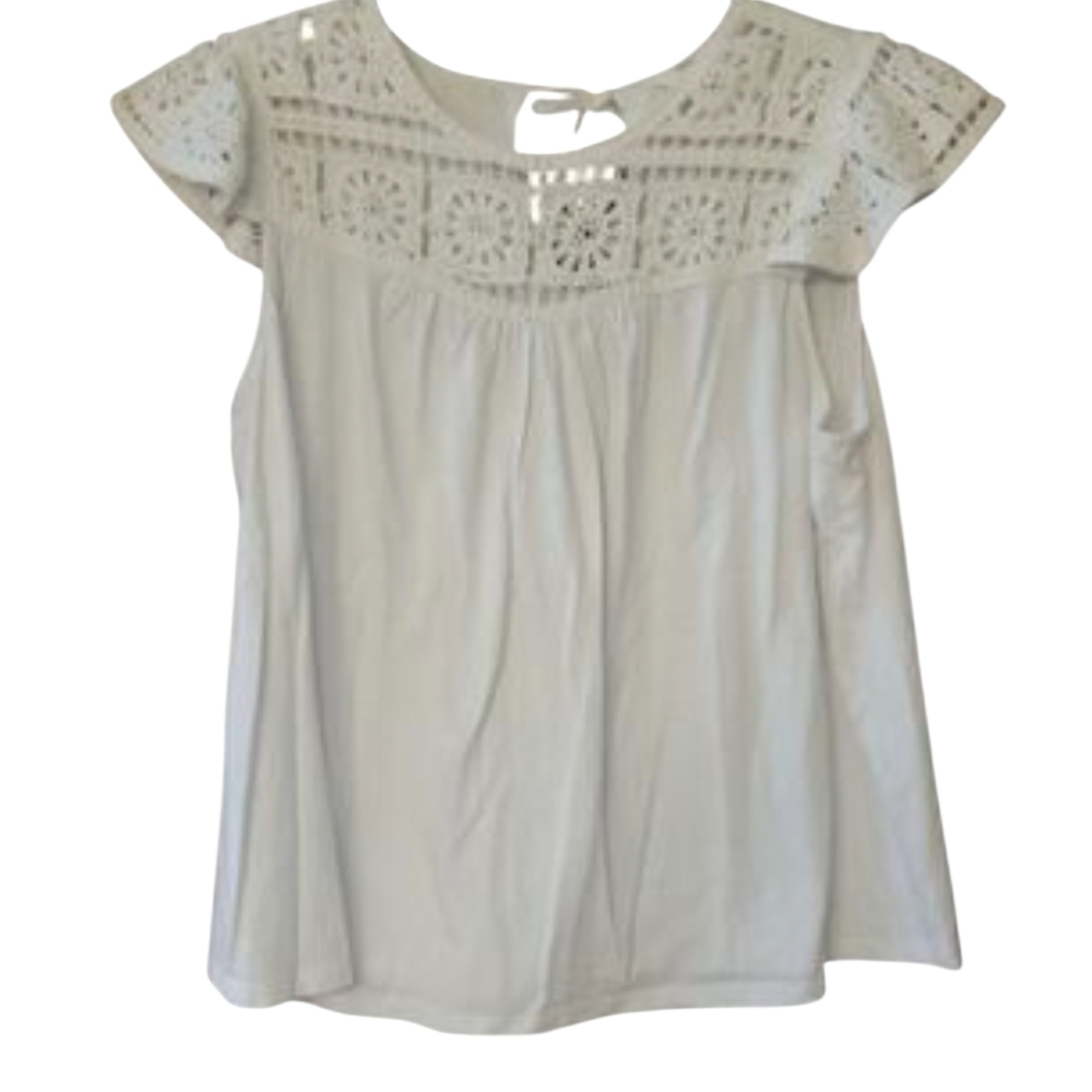 🌞 1 DAY ONLY SALE PRICE 🌞Terra & Sky White Eyelet Blouse